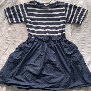 Navy Striped Kids Dress